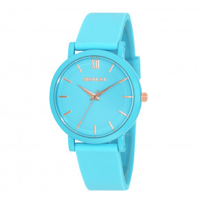 Coloured Case Silicone Sports Watch - Blue
