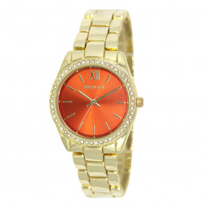 Diamante Bracelet Watch - Gold/Orange