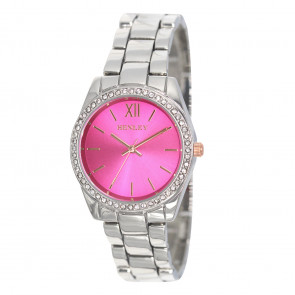 Diamante Bracelet Watch - Silver/Pink