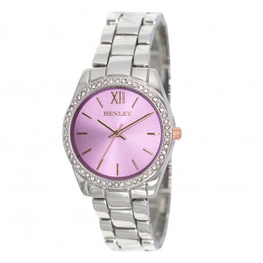 Diamante Bracelet Watch - Silver/Lilac