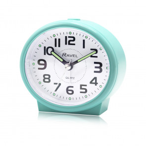 Oval Bedside Quartz Alarm Clock - Green