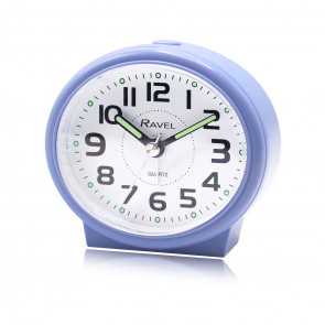 Oval Bedside Quartz Alarm Clock - Lilac